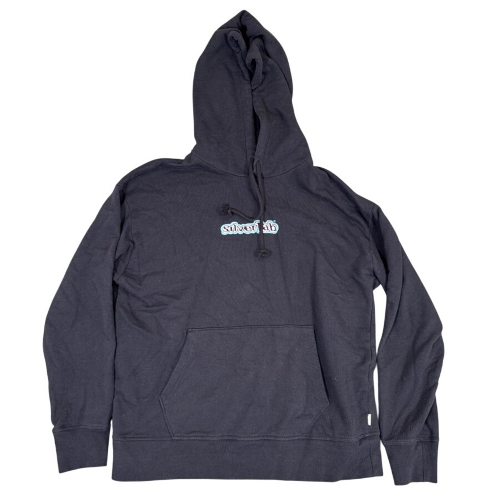 Levis SilverTab Hoodie Black Graphic Logo Pullover Sweatshirt Mens Medium READ